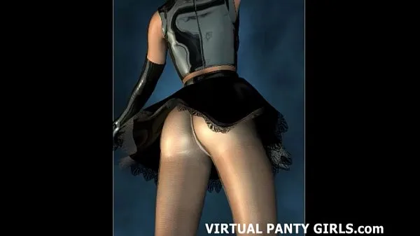 Hotte 3D virtual stripper in tight white panties varme filmer