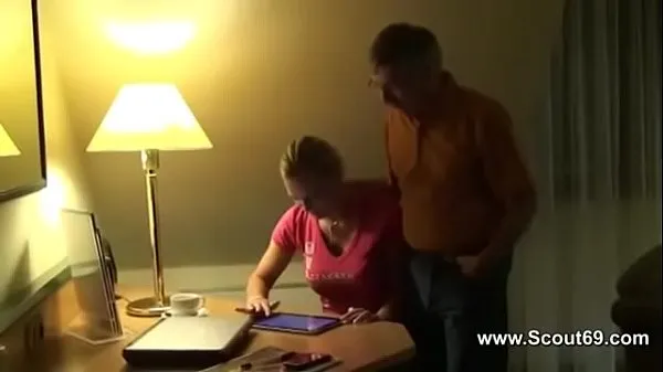 German Step Old Men and her Cum On Big Tits Filem hangat panas